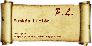 Puskás Lucián névjegykártya