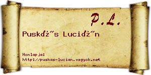 Puskás Lucián névjegykártya